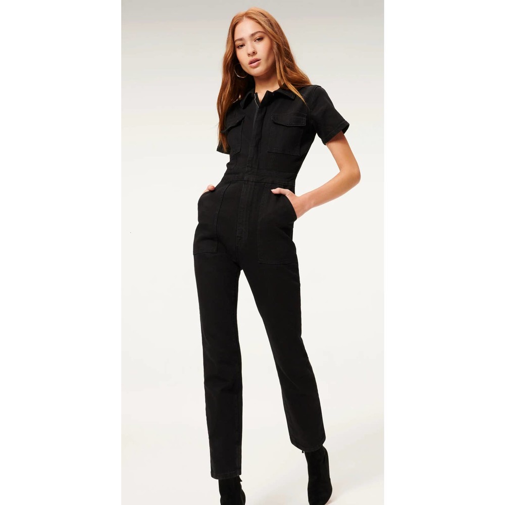 Good American FIT FOR SUCCESS JUMPSUIT BLACK Brand New